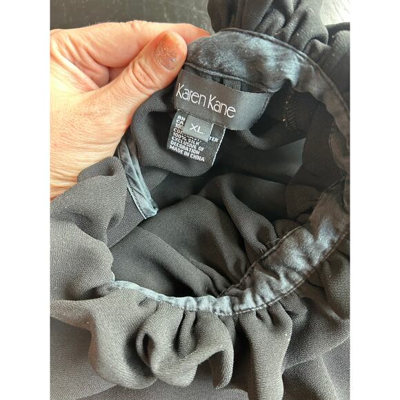 Y2K - XL - Halter- Blouse- ruffles- pink purple embroidery design- some wear - Picture 2 of 6